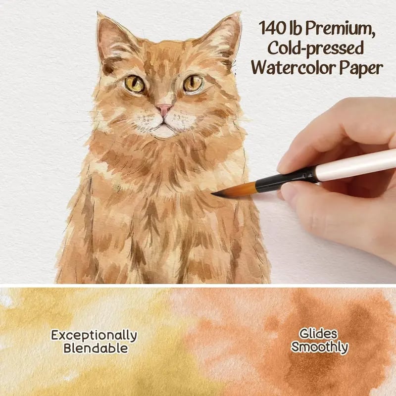Beginner Watercolor Animal Workbook & Paint Set