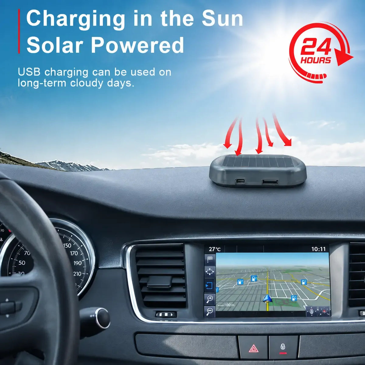 Solar Powered Fake Car Alarm Light, Auto Light Sensor LED Simulated Security Warning Light🚨