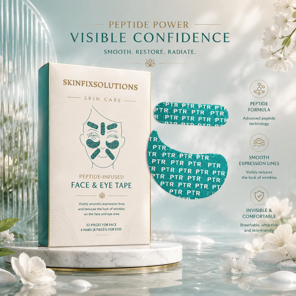 Peptide SkinFixSolutions Peptide Infused Face + Eye Tape