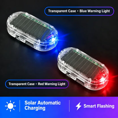 Solar Powered Fake Car Alarm Light, Auto Light Sensor LED Simulated Security Warning Light🚨