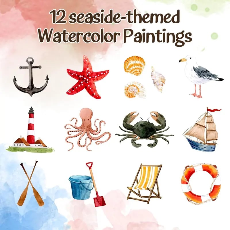 Beginner Watercolor Animal Workbook & Paint Set
