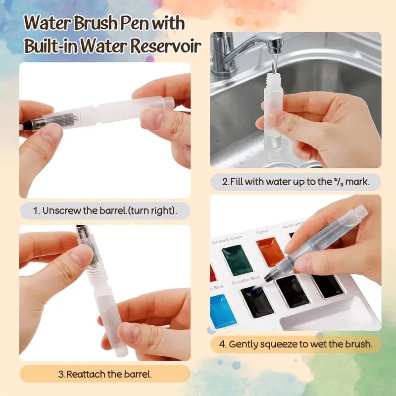 Beginner Watercolor Animal Workbook & Paint Set