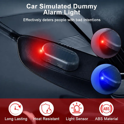 Solar Powered Fake Car Alarm Light, Auto Light Sensor LED Simulated Security Warning Light🚨