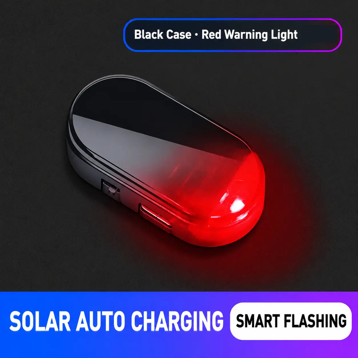 Solar Powered Fake Car Alarm Light, Auto Light Sensor LED Simulated Security Warning Light🚨