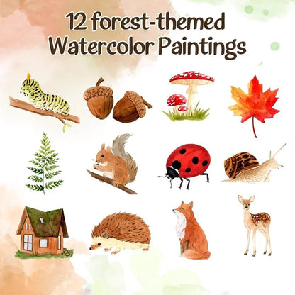 Beginner Watercolor Animal Workbook & Paint Set