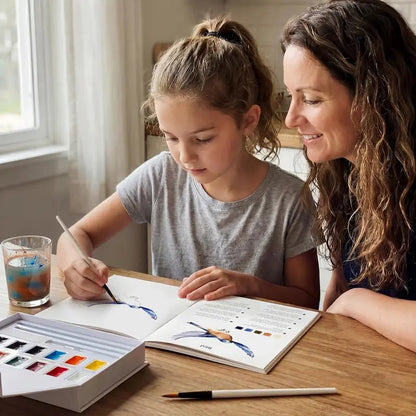 Beginner Watercolor Animal Workbook & Paint Set