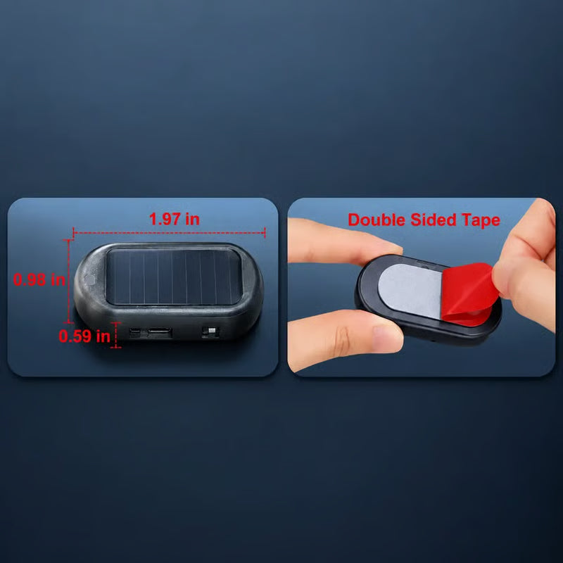 Solar Powered Fake Car Alarm Light, Auto Light Sensor LED Simulated Security Warning Light🚨