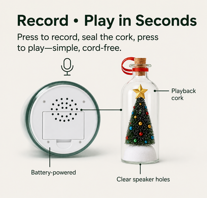 Christmas In July🎄 8" Recordable Christmas Tree Message In A Bottle