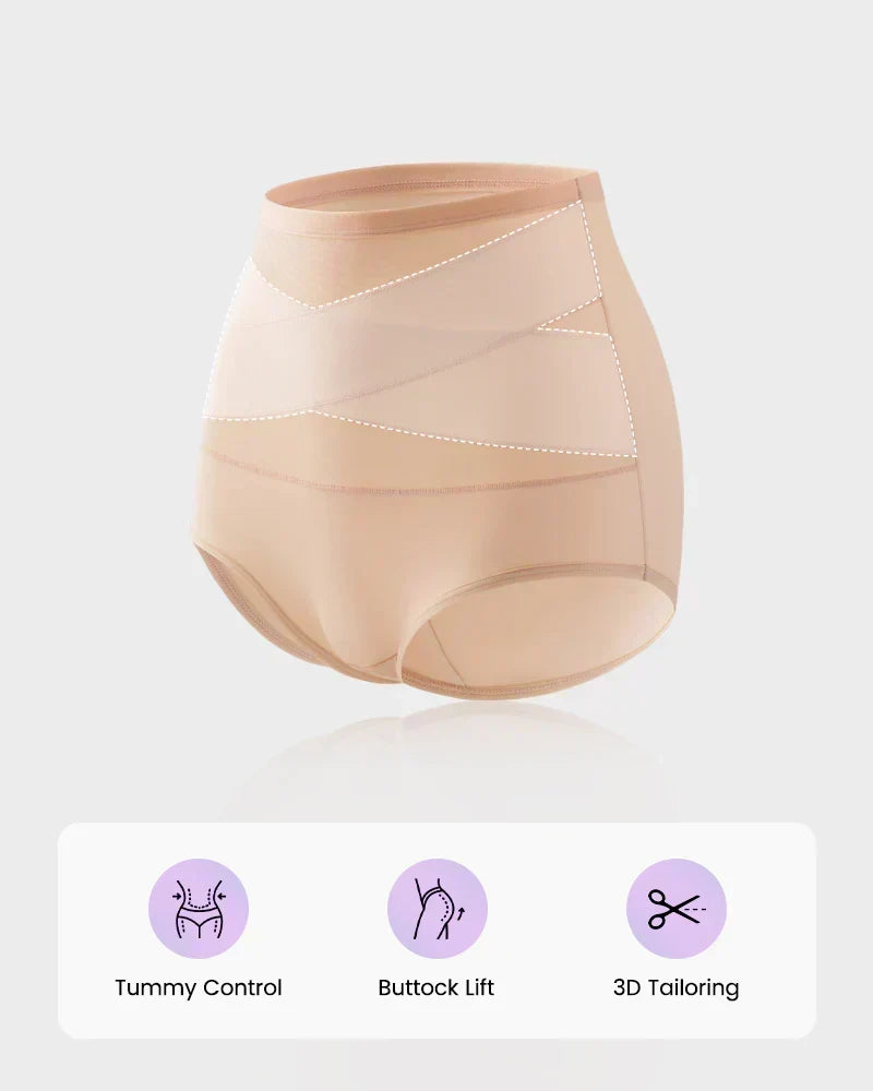🌸Last Day-Buy 1 Get 1 Packs✨Plus-Size High-Waist Cross Tummy Control Panties