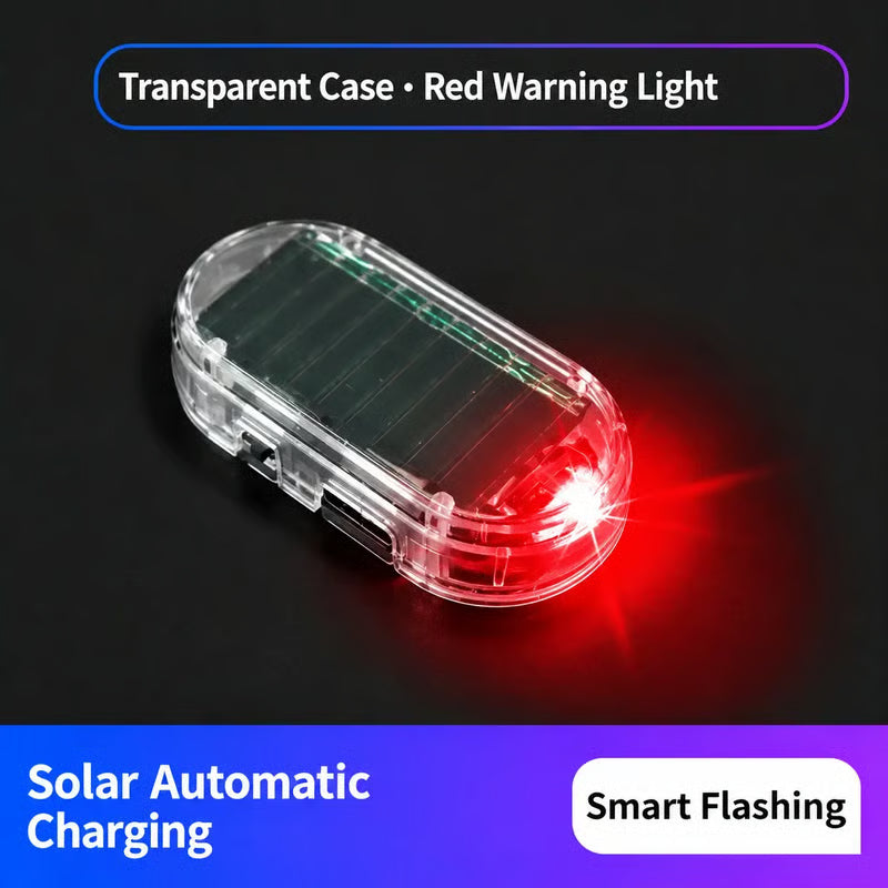 Solar Powered Fake Car Alarm Light, Auto Light Sensor LED Simulated Security Warning Light🚨